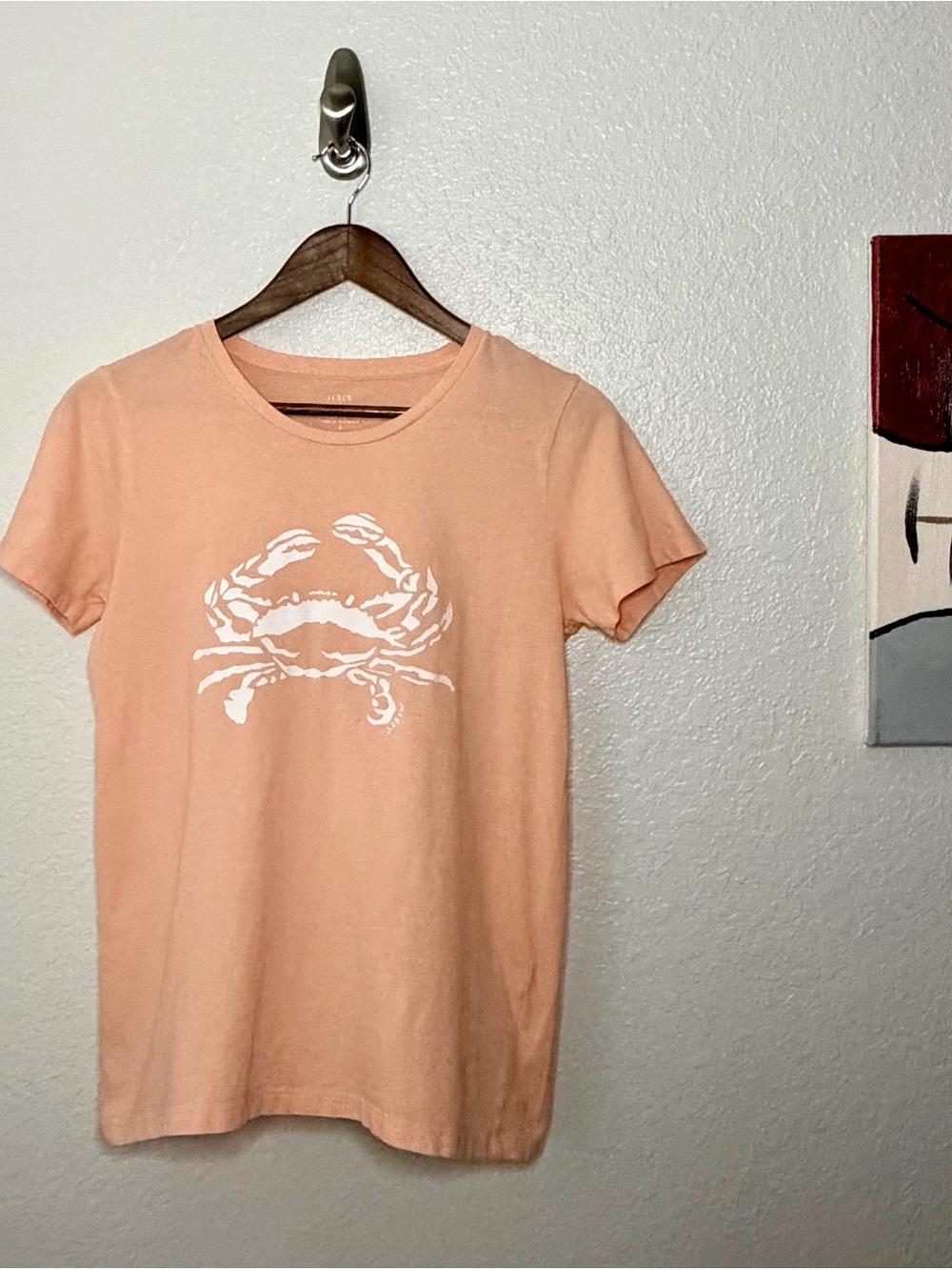 J.Crew Collector Crab Graphic T-Shirt Peach/Coral Size Small